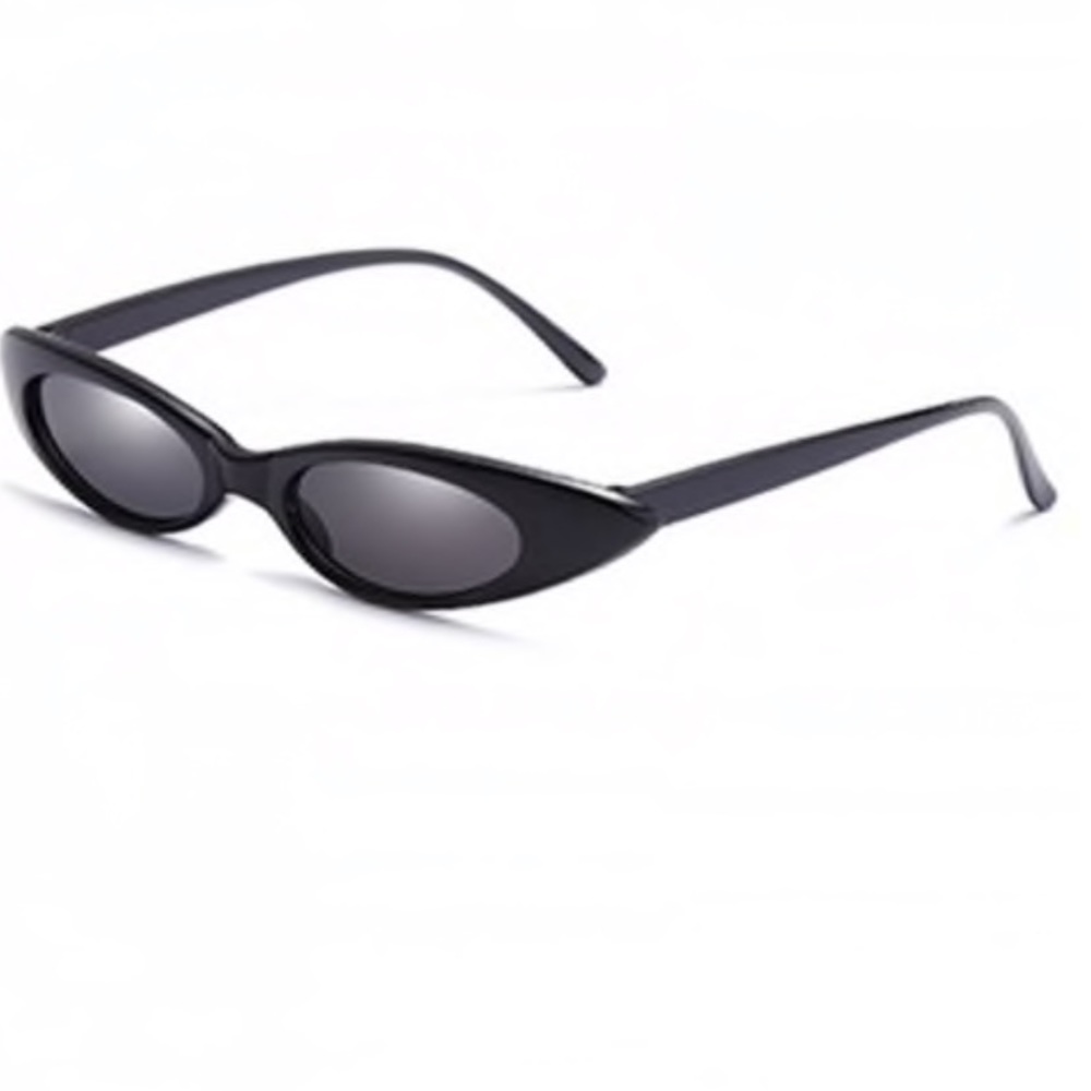 Stylish Flat Lens Slim Catty Sunglasses black